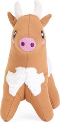 ZippyPaws ecoZippy Cotton Cuddler Cow Squeaky Plush Dog Toy slide 2 of 6