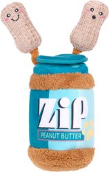 ZippyPaws Bungee Burrow Peanut Butter Jar Squeaky Hide & Seek Dog Toy
