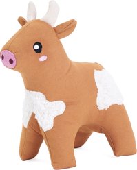 ZippyPaws ecoZippy Cotton Cuddler Cow Squeaky Plush Dog Toy