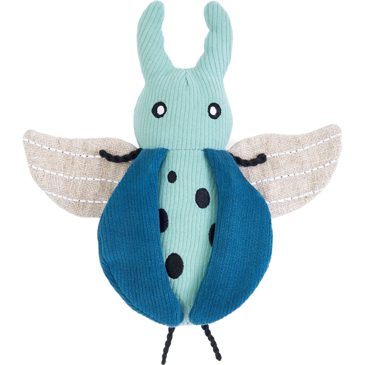 ZippyPaws ecoZippy Corduroy Critter Beetle Squeaky Plush Dog Toy