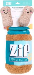 ZippyPaws Bungee Burrow Peanut Butter Jar Squeaky Hide & Seek Dog Toy slide 2 of 6