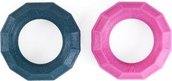 ZippyPaws ZippyTuff+ Ring Emerald & Magenta Tough Chew Variety Pack Dog Toy, Small, 2 count