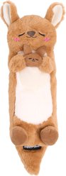 ZippyPaws Snooziez with Shhhqueaker Kangaroo Plush Dog Toy