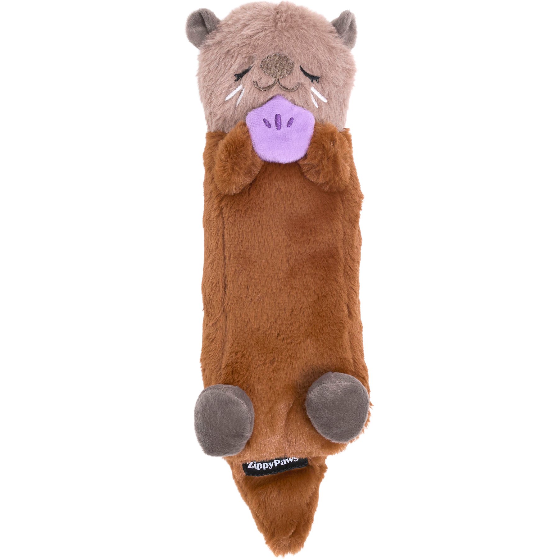 ZippyPaws Snooziez with Shhhqueaker Otter Plush Dog Toy