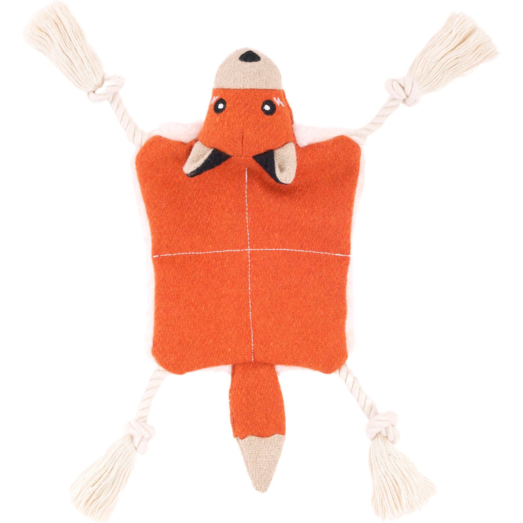 ZippyPaws ecoZippy Knotty Crawler Fox Squeaky Plush Dog Toy