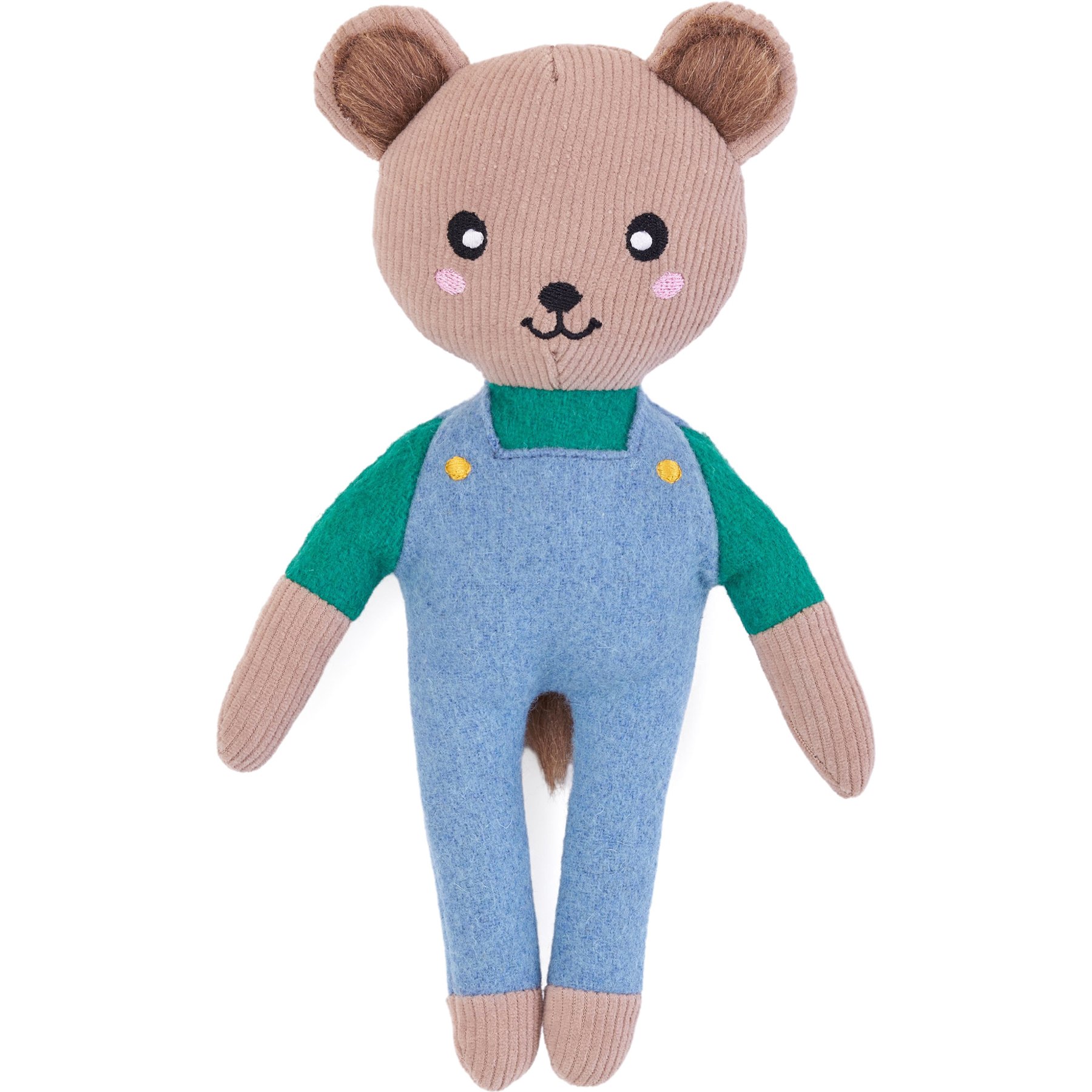 ZippyPaws ecoZippy Felt Friends Benjamin The Bear Squeaky Plush Dog Toy