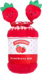 ZippyPaws Bungee Burrow Strawberry Jam Jar Squeaky Hide & Seek Dog Toy