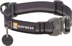 Ruffwear Top Rope Reflective Dog Collar, Basalt Gray, 14 to 20-in neck, 1-in wide