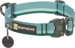 Ruffwear Top Rope Reflective Dog Collar, River Rock Green, 14 to 20-in neck, 1-in wide