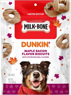 Show full view: Milk-Bone Dunkin’ Maple Bacon Natural Flavor Biscuits Crunchy Dog Treats, 8-oz bag slide 9 of 10