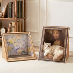 Happy & Polly Retro Art 15.4-in Bloomy Flower & 19.4-in Mona Lisa Cat Scratcher Set, 2 count