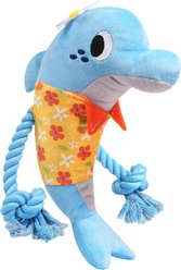 HugSmart Dolphin Plush with Rope Tug Dog Toy, Medium/Large