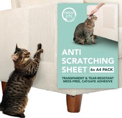 Necoichi Cat Anti-Scratching Sheet, Clear, Small, 6 count