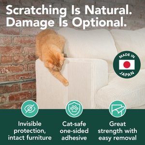 Necoichi Cat Anti-Scratching Sheet, Clear, Large, 18 count