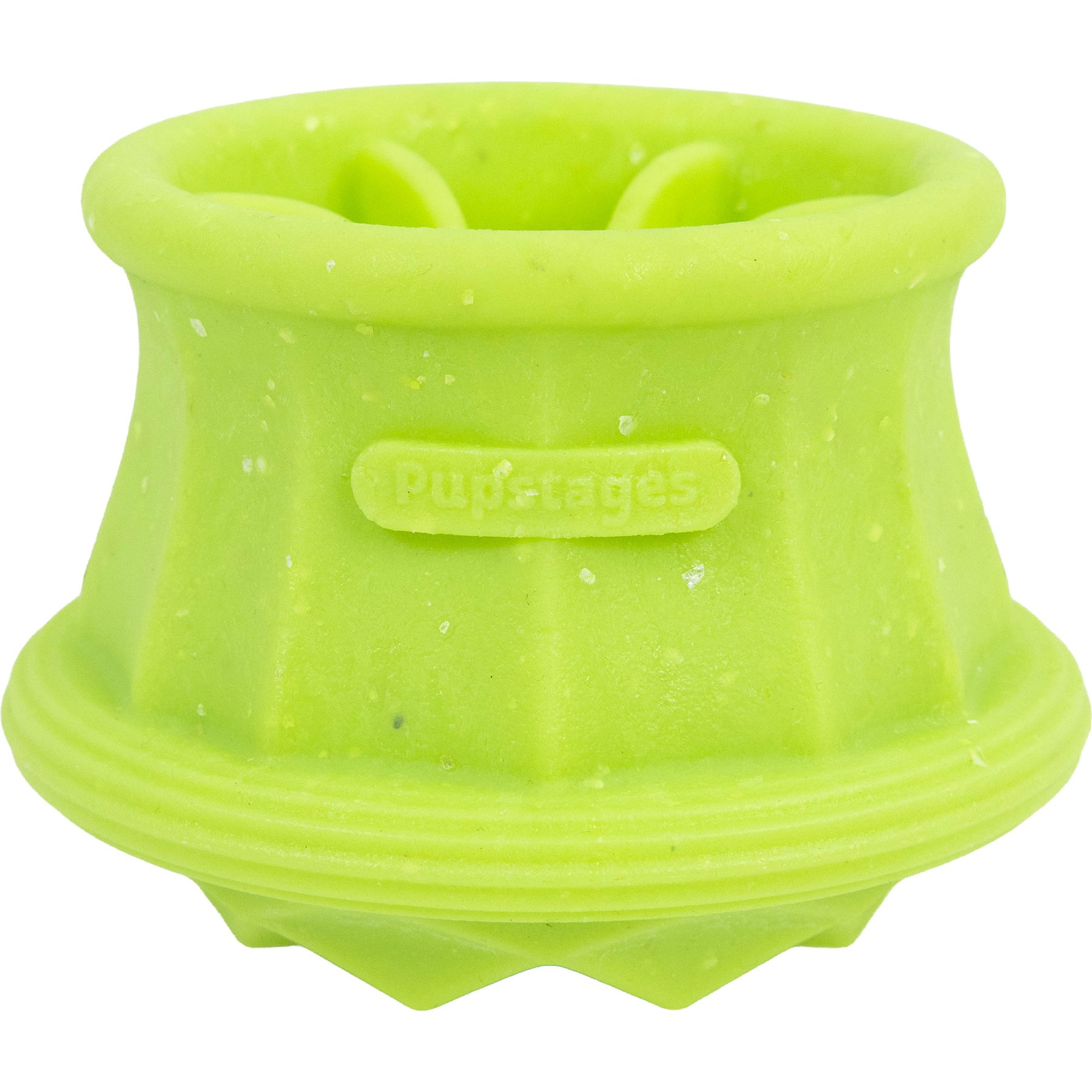 Pupstages Flex-Force Unpredictable Wobble Watermelon-Banana Scent Treat Cup Dog Toy, Green, Medium