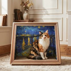 Happy & Polly Retro Art Cat House with Scratcher, Starry Night slide 1 of 9