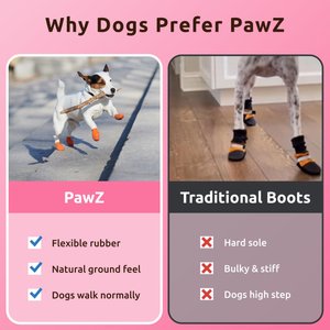 Pawz Waterproof Rubber Dog Boots, 12 count, Bubblegum Pink, Small