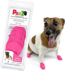 Pawz Waterproof Rubber Dog Boots, 12 count, Bubblegum Pink, X-Small