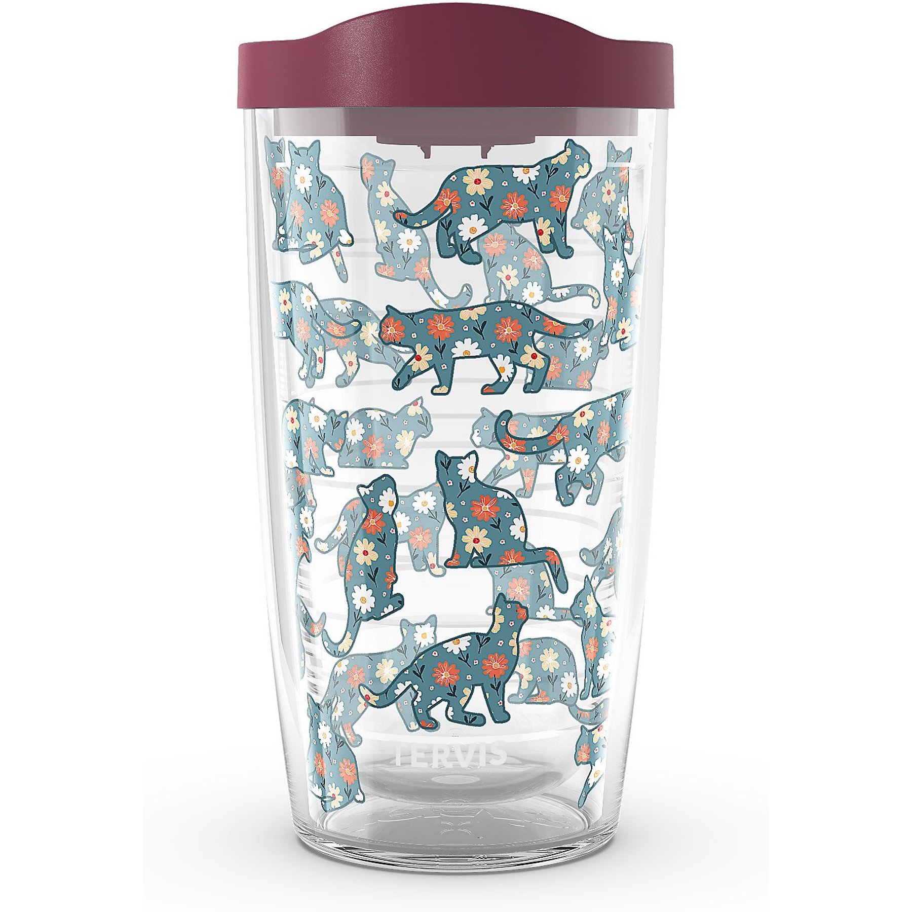 Tervis Floral Cat Coffee Mug, 16-oz