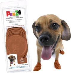 Pawz Waterproof Rubber Dog Boots, 12 count, Teak Brown, Small