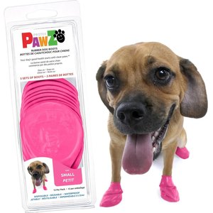 Pawz Waterproof Rubber Dog Boots, 12 count, Bubblegum Pink, Small