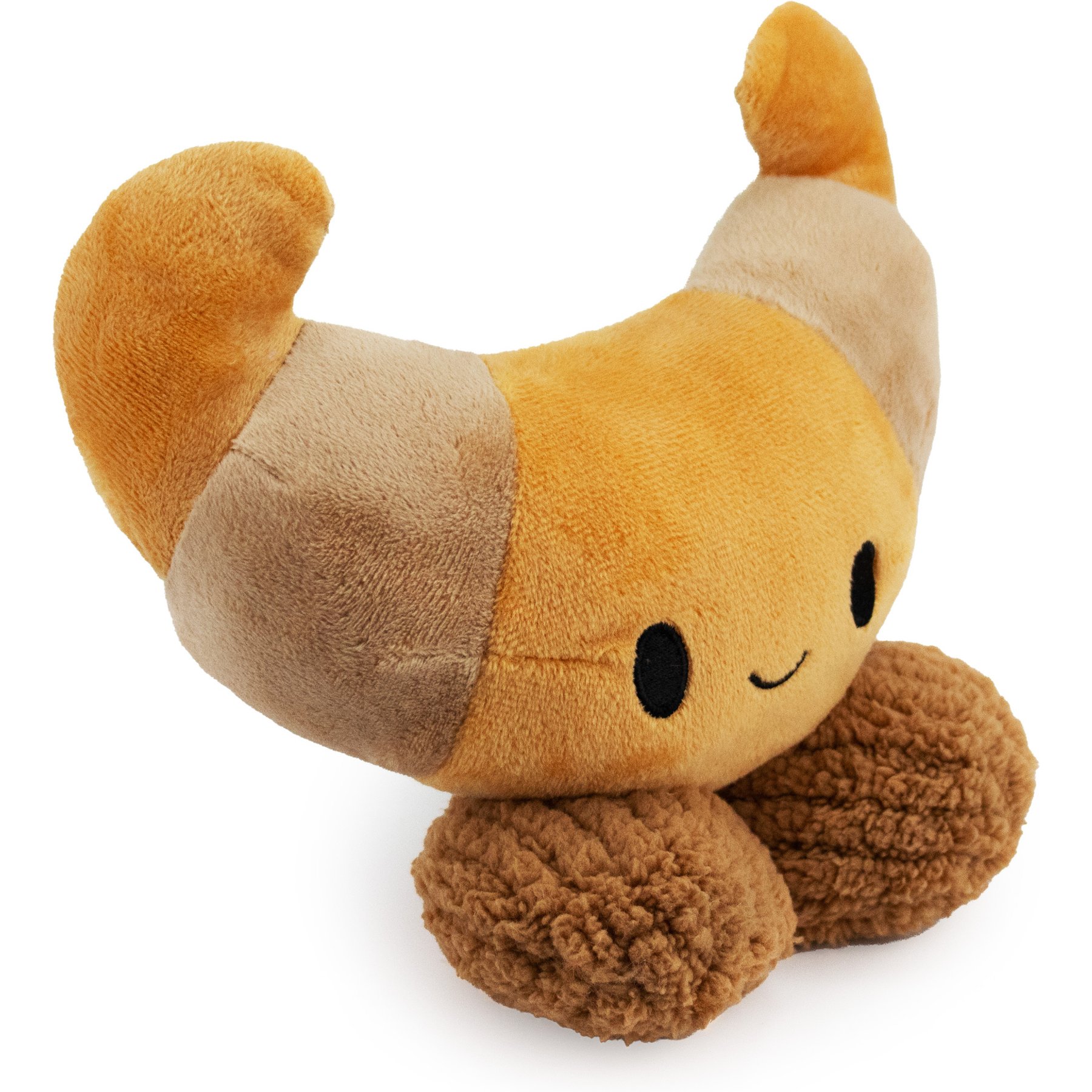 FurryFive Luxe by Giftable World Squinkle Butter Bite Squeaky Plush Dog Toy, Tan, 6-in
