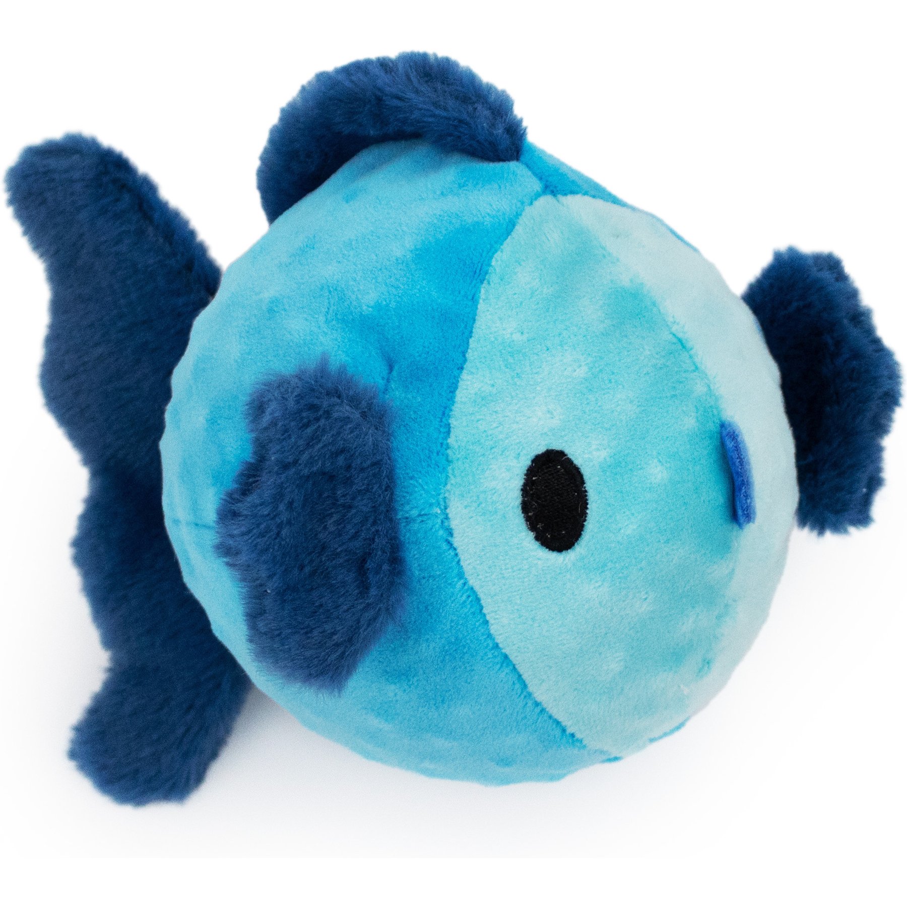 FurryFive Luxe by Giftable World Finny Fish Bouncy Plush Dog Toy, Blue, 8-in