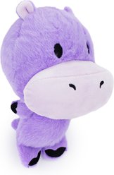 FurryFive Luxe by Giftable World Lullipo Hippo Bouncy Plush Dog Toy, Purple, 8-in