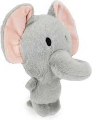 FurryFive Luxe by Giftable World Ellington Elephant Bouncy Plush Dog Toy, Gray, 8-in