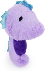 FurryFive Luxe by Giftable World Zephira Sea Horse Bouncy Plush Dog Toy, Purple, 8-in