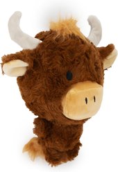 FurryFive Luxe by Giftable World Harlowe Highland Bouncy Plush Dog Toy, Brown, 8-in