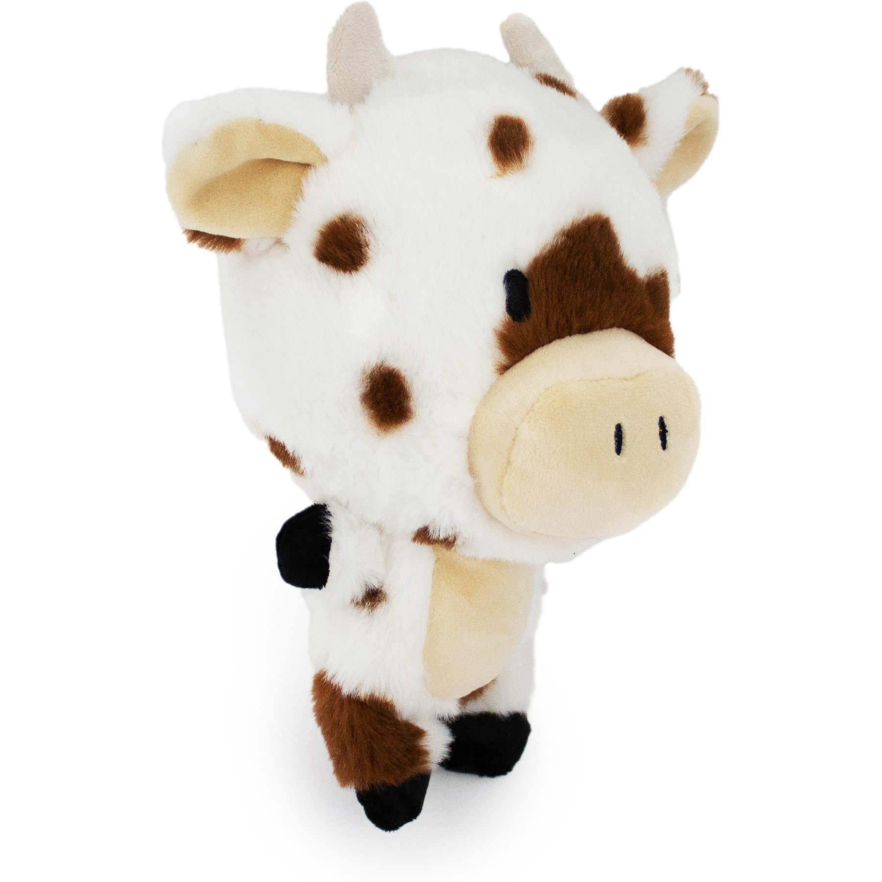 FurryFive Luxe by Giftable World Claramoo Cow Bouncy Plush Dog Toy, Multicolor, 8-in