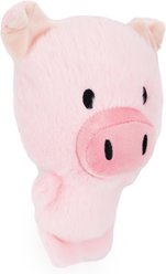 FurryFive Luxe by Giftable World Rosalette Pig Bouncy Plush Dog Toy, Pink, 8-in