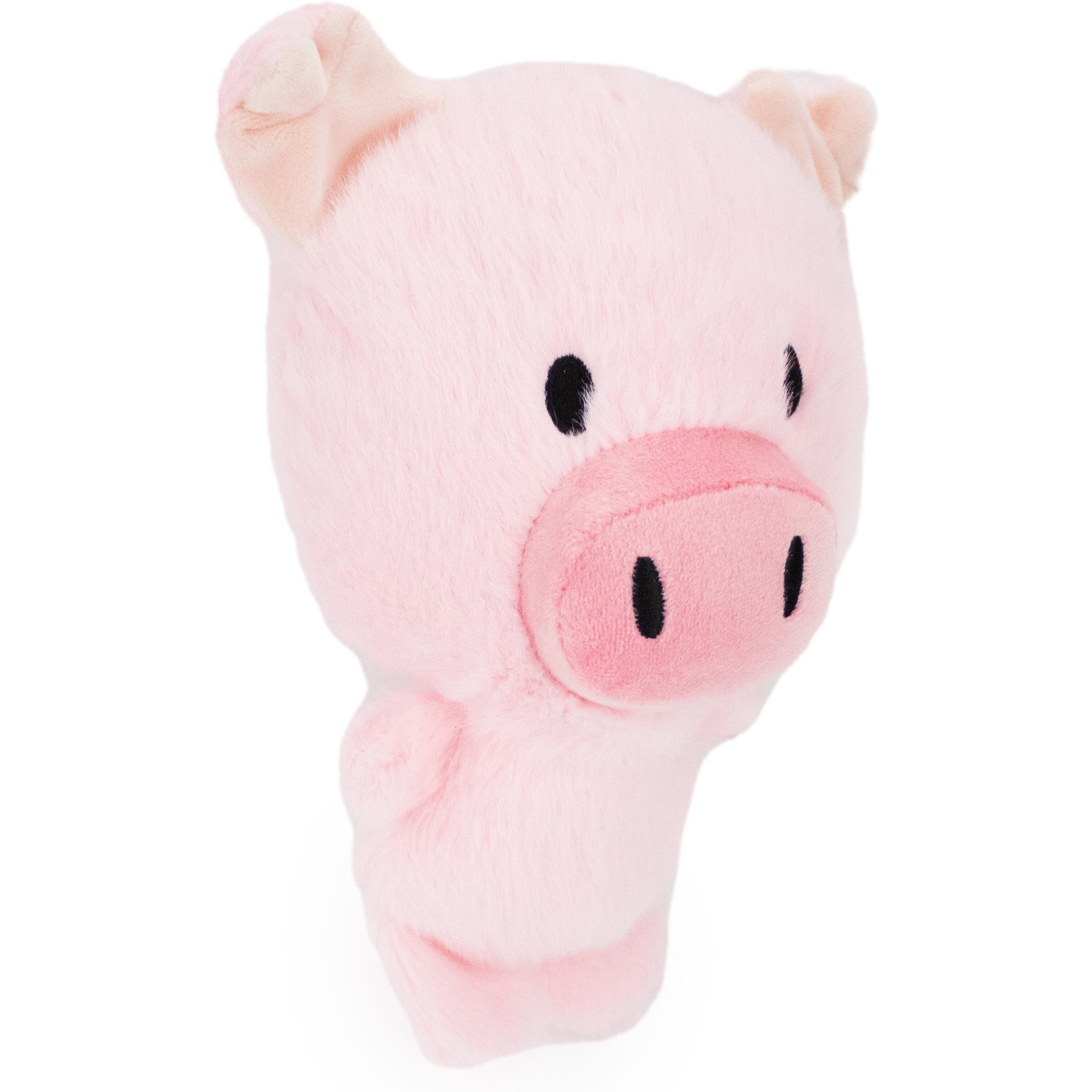 FurryFive Luxe by Giftable World Rosalette Pig Bouncy Plush Dog Toy, Pink, 8-in