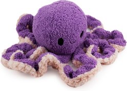 FurryFive Luxe by Giftable World Amethyst Octopus Squeaky Plush Dog Toy, Purple, 12-in