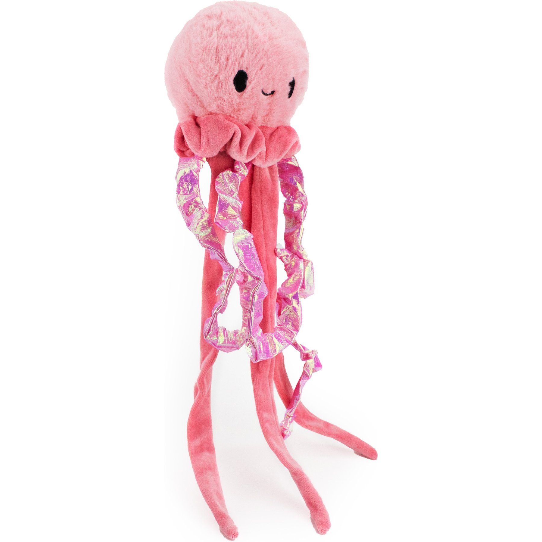 FurryFive Luxe by Giftable World Medusa Jellyfish Squeaky Plush Dog Toy, Pink, 18-in