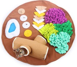 allforpaws Dig It Fluffy Mat Squirrel Hide & Seek Dog Toy, Multicolor