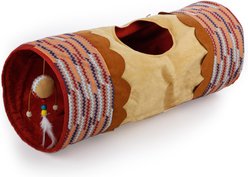 allforpaws Dreamcatcher-Styled Yingura Tunnel Cat Toy, Beige, 24-in