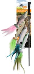 allforpaws Natural Instinct Wild Fish Teaser Wand Cat Toy, Multicolor, 4 count