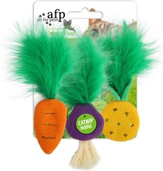 allforpaws Green Rush Healthy Mix Plush Cat Toy, Multicolor, 3 count