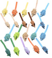 Fashion's Talk Interactive Striped Shaggy Exercise Mice Cat Toy, 2-in, 22 count