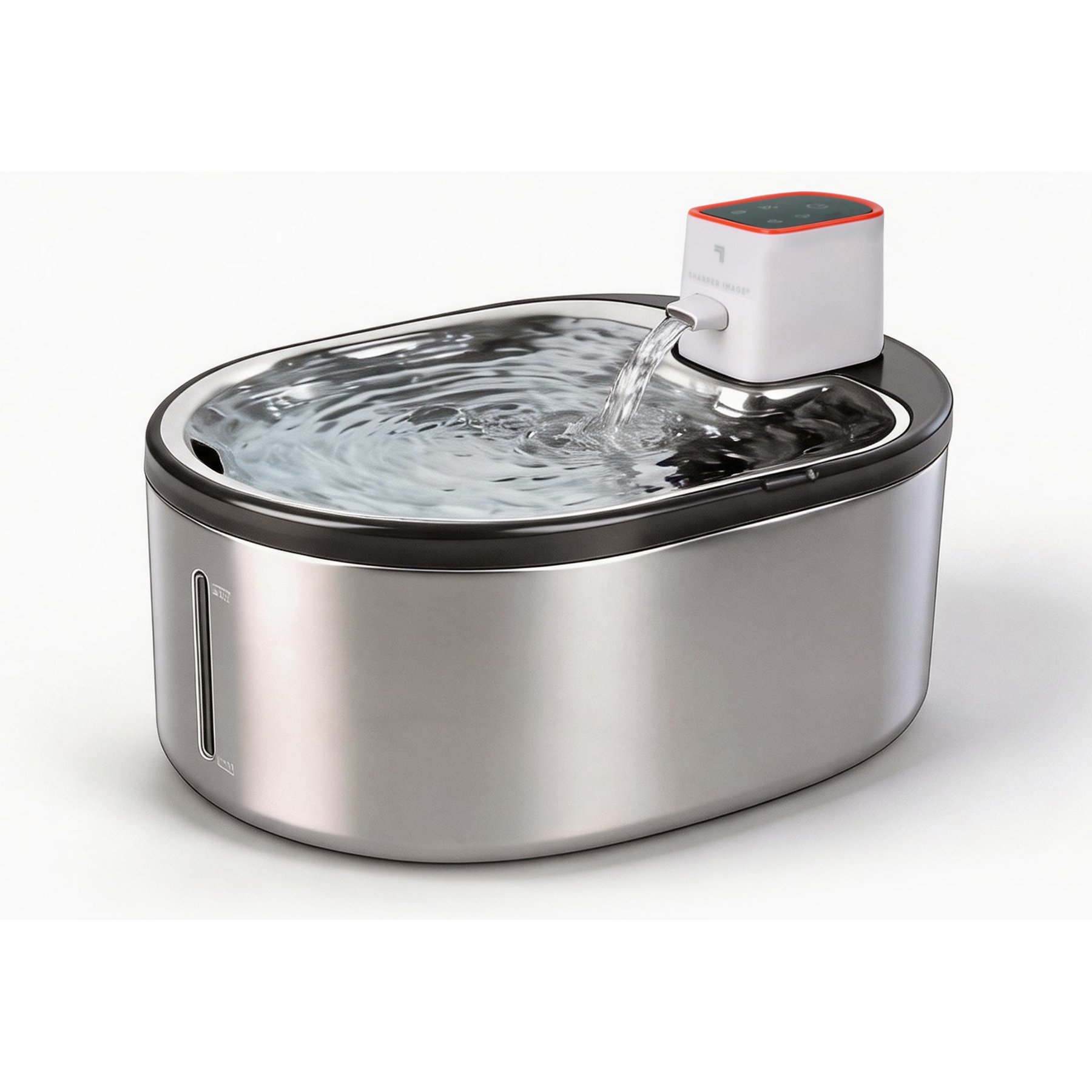 Sharper Image Stilflow 4 Cordless Automatic Stainless Steel Cat Water Fountain, Silver, 4-L