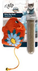 allforpaws Vintage Kitty Nip Bank Plush Cat Toy, Orange