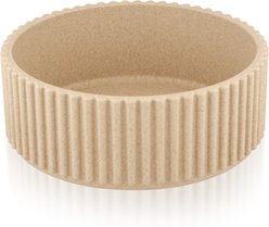 Fuzzl Bamboo Meghna Dog Bowl with Ultra Grip, Off White, 6.3-in