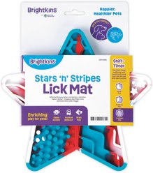 Brightkins Stars N Stripes Non-Skid Dog Lick Mat, Red/White/Blue, Small