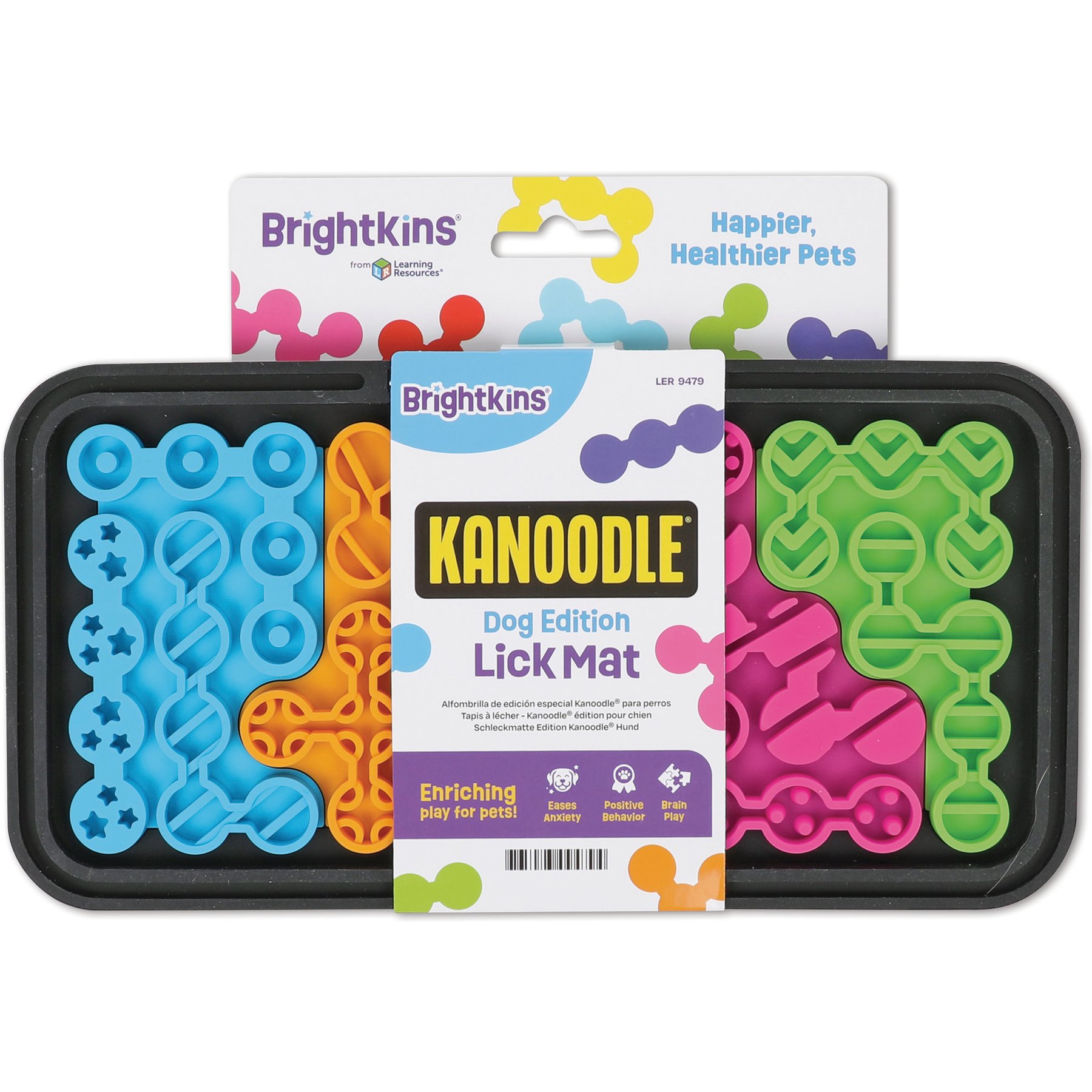Brightkins Kanoodle Non-Skid Dog Edition Lick Mat, Multicolor, Small