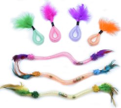 Fashion's Talk 7-Piece Rattle Fun Bell Feather & Gall Variety Pack Fruit Cat Toy