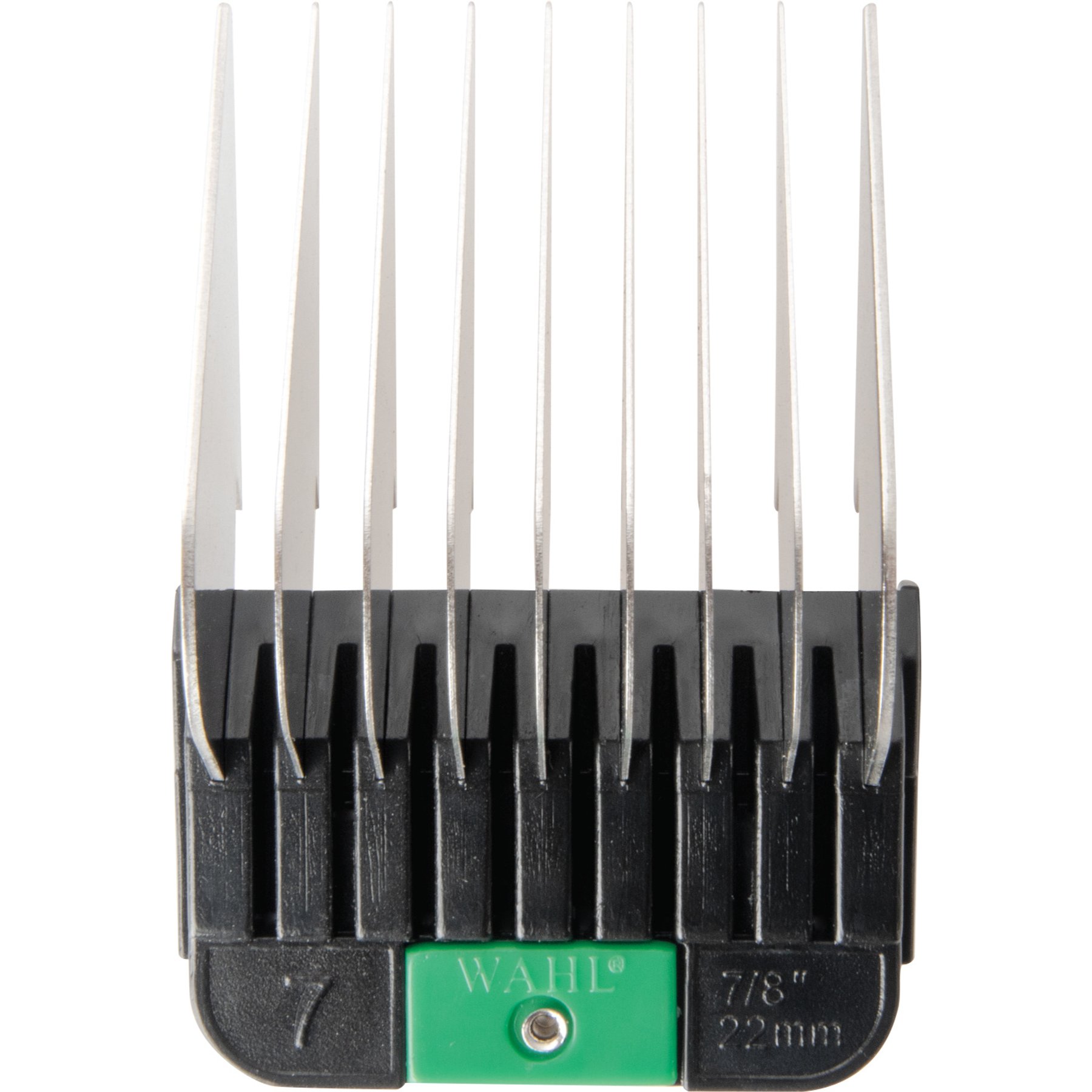Wahl #7 Stainless Steel Detach Blade Dog Comb, Black/Green, 22 mm