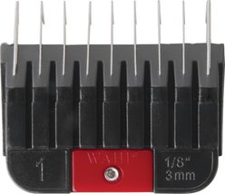 Wahl Guide #1 Stainless Steel Detach Blade Dog Comb, Black/Red, 3 mm