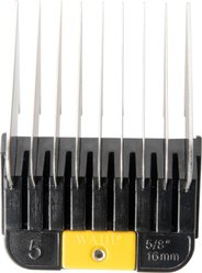 Wahl #5 Stainless Steel Detach Blade Dog Comb, Black/Yellow, 16 mm